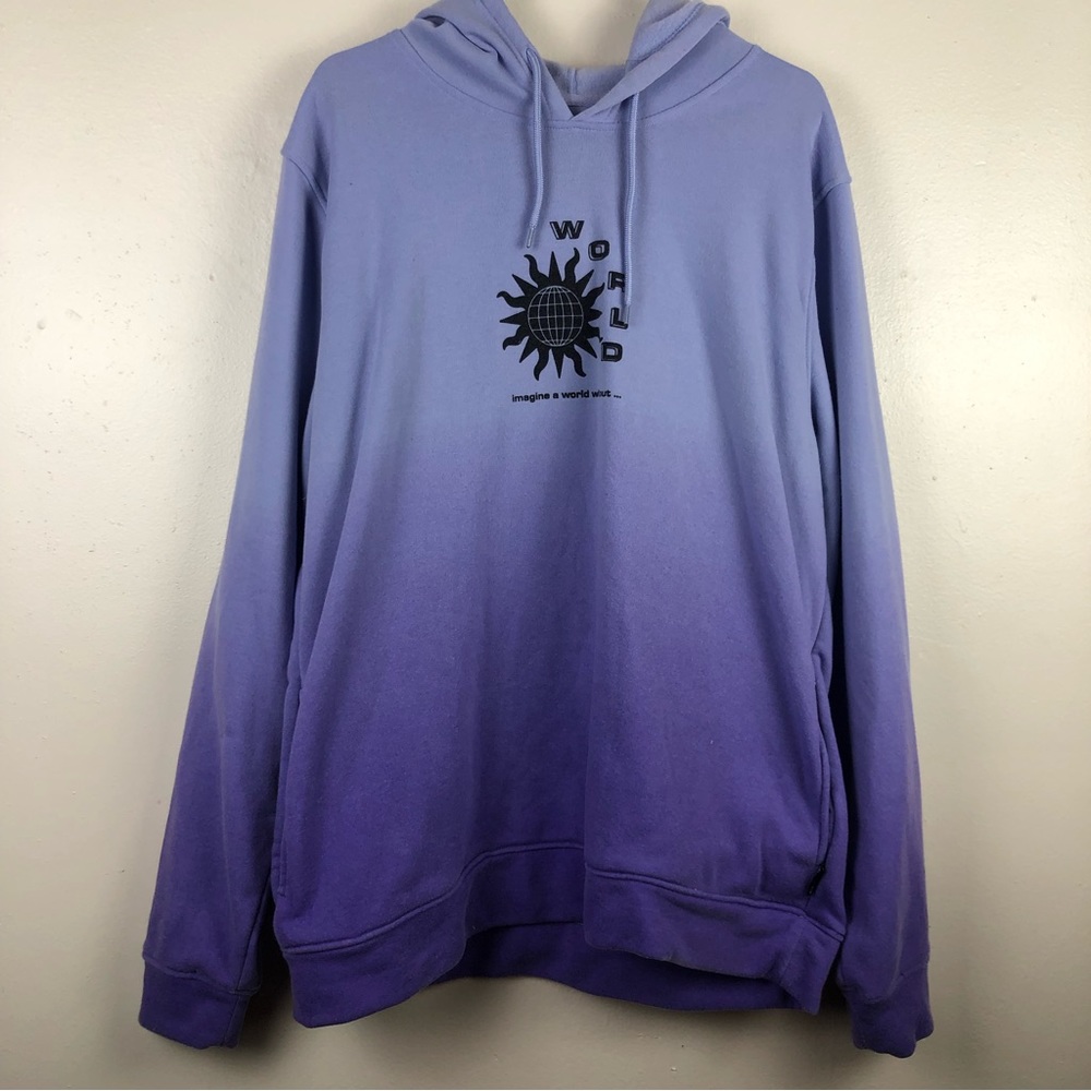 Trippy BKLYN Ombré “Imagine a World” Hoodie - Picture 1 of 11